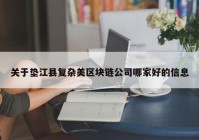 关于垫江县复杂美区块链公司哪家好的信息